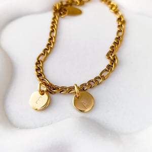 Personalized 18k Gold plated stainless steel Pendant Bracelet, charm necklace, Hypoallergenic