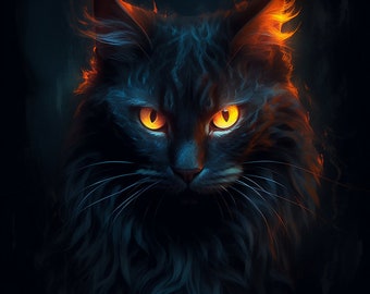 Compañero del espíritu del gato espectro - Familiar de la bruja