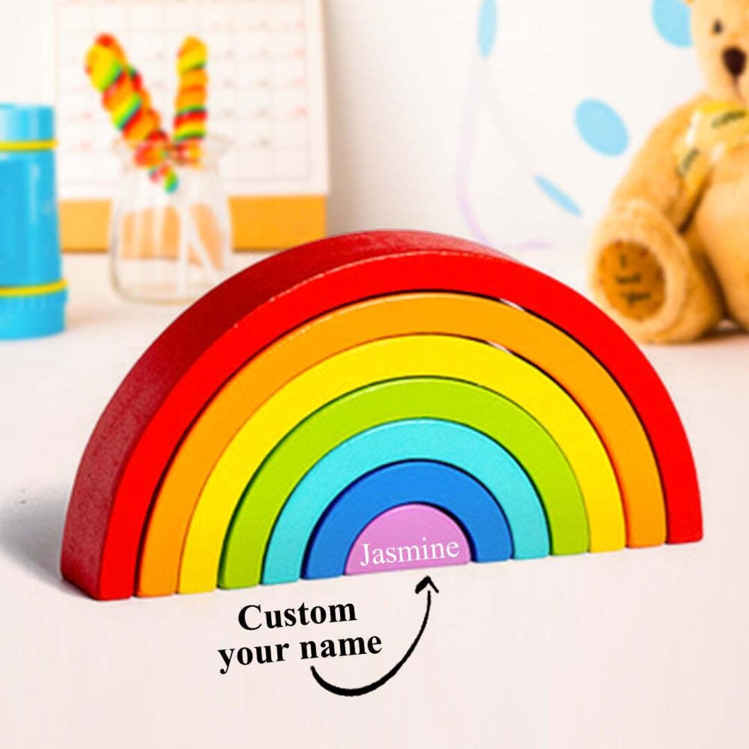 Montessori Inspired Rainbow Stacker Building Blocks Creative Learning ...
