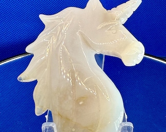 Natural Agate Unicorn Carving