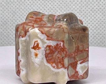 Mexican Crazy Lace Agate Gift Box Carving
