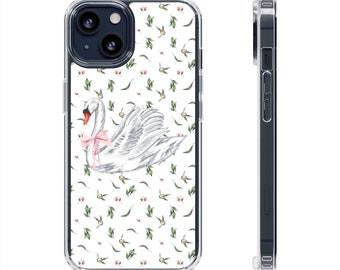 Coquette phone case, Cottagecore, Cottage core, Swan phone case, coquette aesthetic, countryside, for iPhone, Samsung Galaxy, Google Pixel