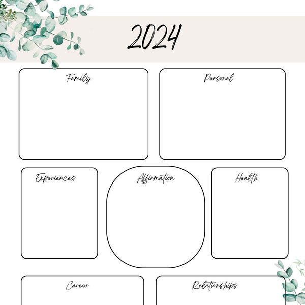 2024 Vision Board Printable Template