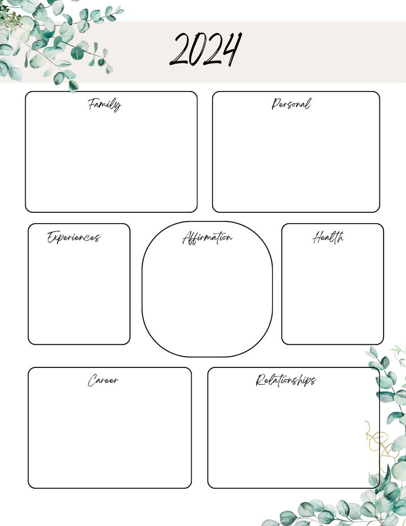 2024 Vision Board Printable Template Etsy