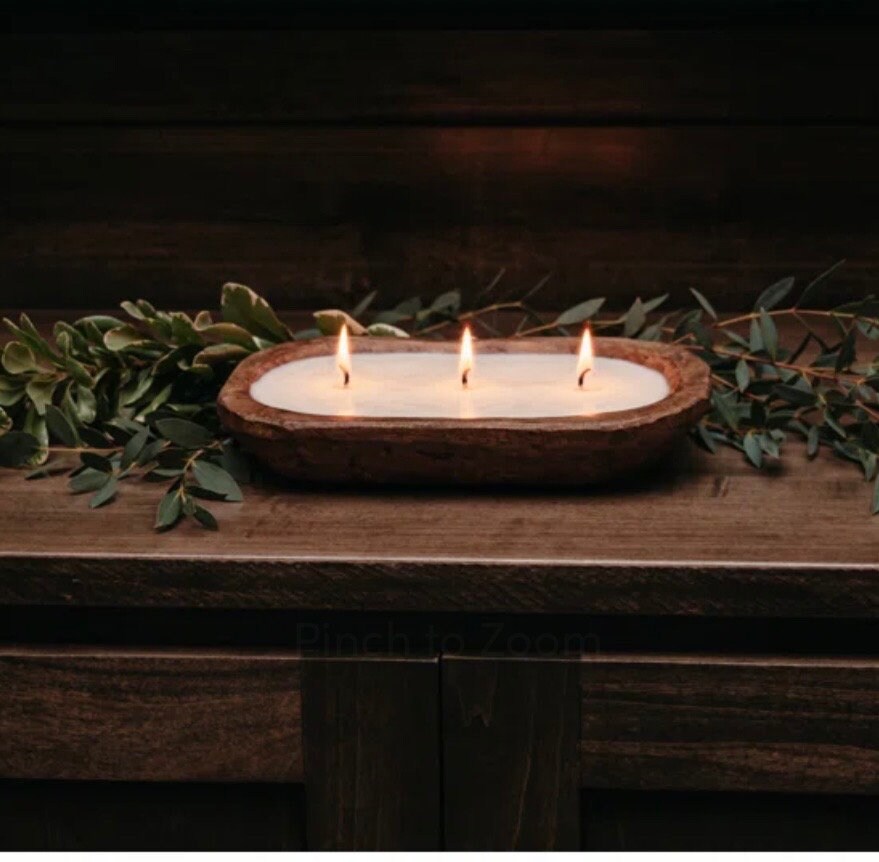 Wooden Dough Bowl Candle – Beneath The Pines Candle Co.