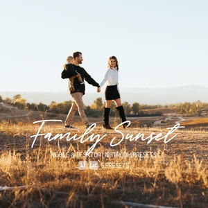 Family Sunset Lightroom Presets - Desktop & Mobile | Instant download | Photo Editing | Outdoor, Warm, Natural | 5 Lightroom Presets