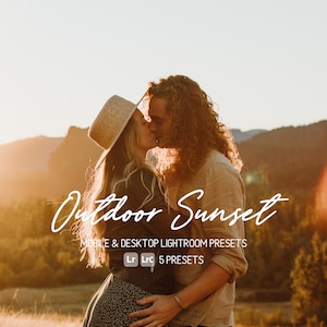 Outdoor Sunset Lightroom Presets. Desktop / Mobile Compatible, 5 Presets, Best Seller, Filters, Sunrise, Natural, Clean, Instagram blogger