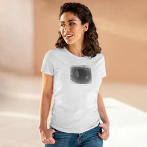 Camiseta de algodón de peso medio para mujer