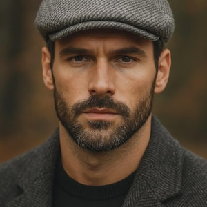 Chapeau plat élégant en cachemire, style Peaky Blinders inspiré des années 1920, casquette gavroche d'hiver pour homme