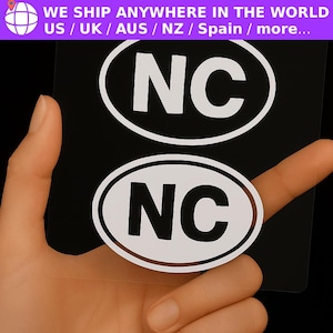 NC State Oval Decal | 2 Pack | North Carolina Oval Car Bumper Sticker | The Original Design