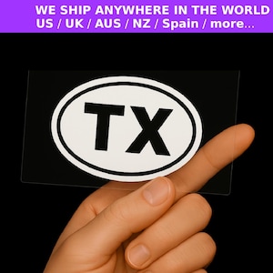 TX State Oval Decal | 2 Pack | Texas Oval Car Bumper Sticker | The Original Design