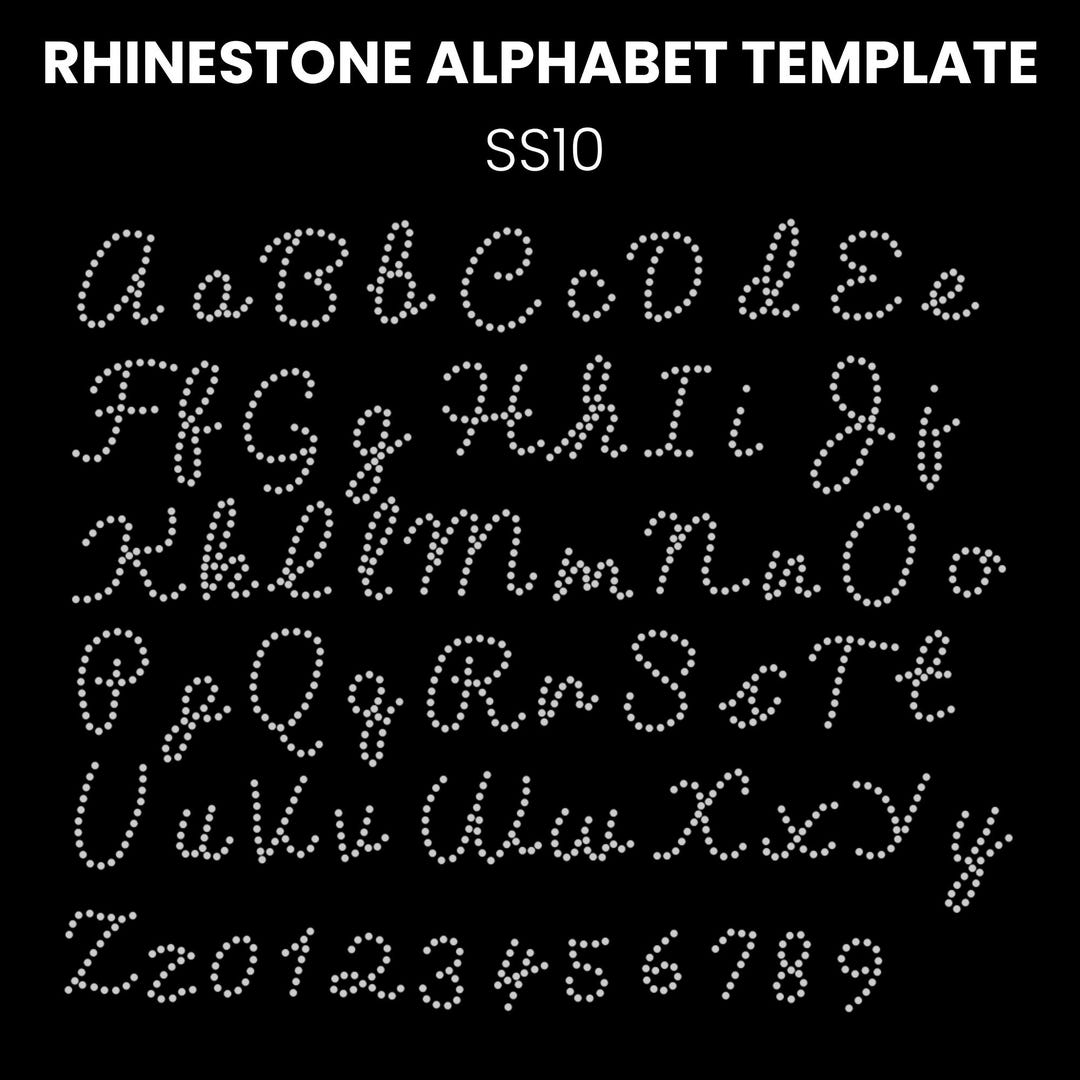 Rhinestone Lettering Cursive Simple Cursive Rhinestone Alphabet Svg, Font Svg Template, Letters Svg ...