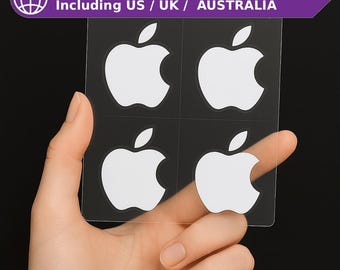 レトロレインボーアップルロゴステッカー：3Dドーム型デカール - Etsy 日本