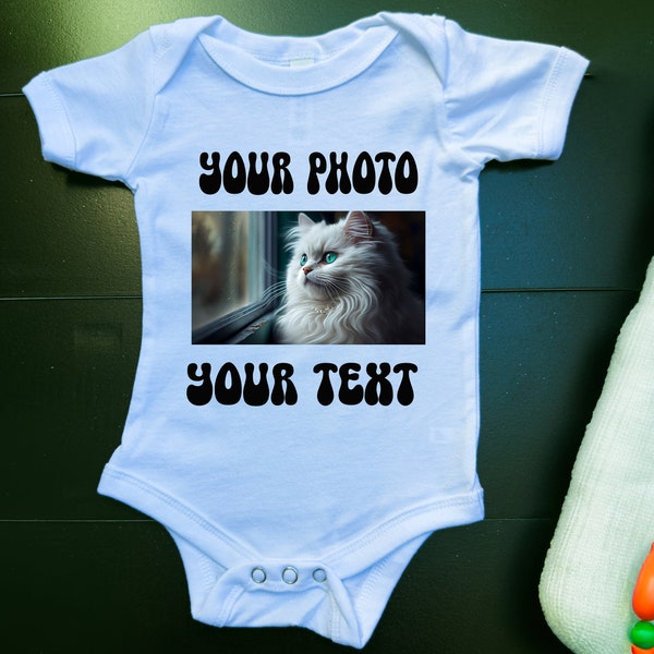 Personalized Baby Suit, Add Your Special Photo to the Baby Suit, Custom Baby Suit, Graphic Baby Suit, Design Baby Suit.