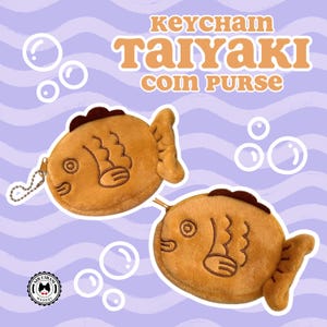 Plush Taiyaki Coin Purse Keychain | Cute, Kawaii, Taiyaki, Fish, Snack Plushie Keychain
