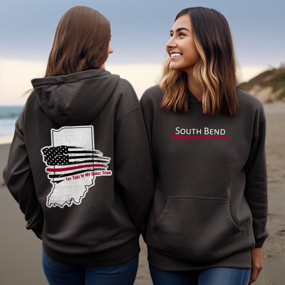 Custom Indiana Thin Line Hoodie: Patriotic Support Police/Fire