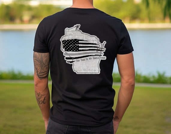 Custom Wisconsin Thin Line Flag Hoodie: Patriotic Small Town Support