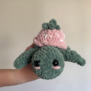 Mini tartaruga fragola all'uncinetto peluche amigurumi animale di peluche