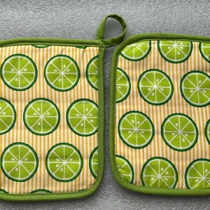 Lime Pot Holders Set of 2