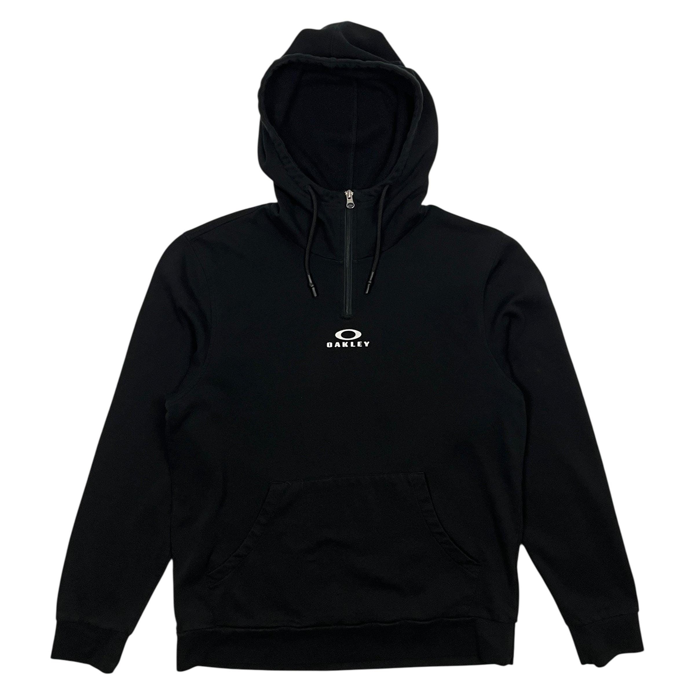 Vintage Oakley Black Full Zip Hoodie Sweater Small Logo 00s OAKLEY