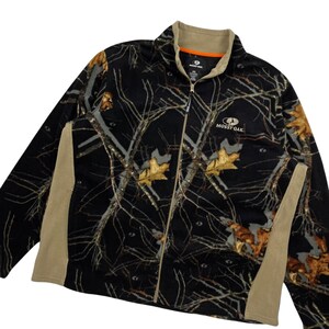 Kurtka polarowa Vintage Y2K Mossy Oak Woodland Camo – rozmiar XXL zdjęcie 2