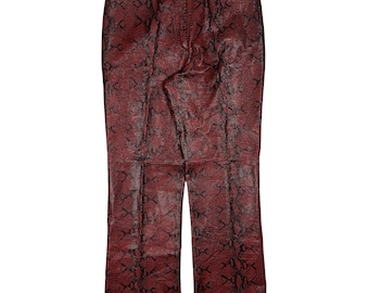 Vintage Y2K Women's Danier Snake Print Leather Pants - Size S