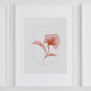 Elegance in Red - Minimalist Digital Art Print