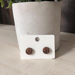 Spruce Tree Wood Stud Earrings