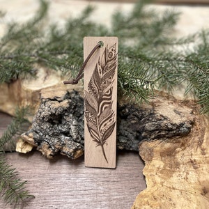 Feather Wood Bookmark