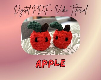 Peluche tricotée au doigt pomme | Tutoriel de bricolage (téléchargement numérique)