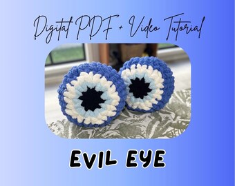 Modèle de peluche œil maléfique tricotée pour les doigts | Tutoriel DIY (Téléchargement numérique)