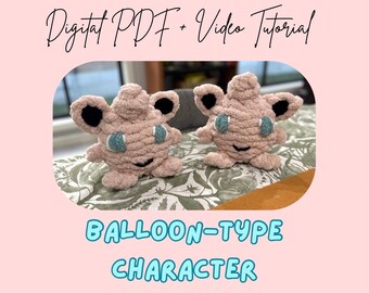 Peluche tricotée au doigt de type ballon | Tutoriel de bricolage (téléchargement numérique)