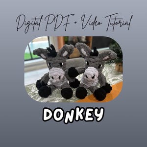 Donkey Finger Knitted Plush Pattern | DIY Tutorial (Digital Download)