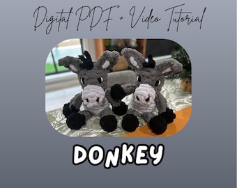 Donkey Finger Knitted Plush Pattern | DIY Tutorial (Digital Download)