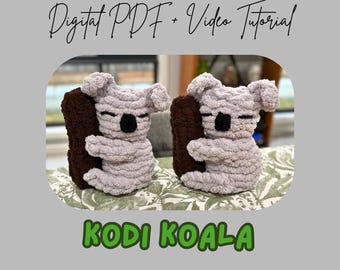 Peluche Kodi Koala tricotée avec les doigts | Tutoriel de bricolage (téléchargement numérique)