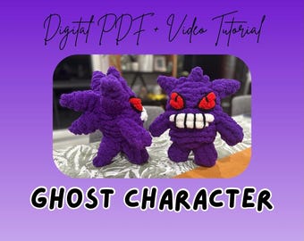 Patron de peluche fantôme tricotée aux doigts | Tutoriel DIY (Téléchargement numérique)