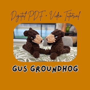 Gus Groundhog Finger Knitted Plush Pattern | DIY Tutorial (Digital Download)