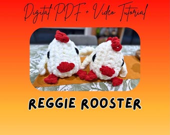Reggie Rooster Finger Knitted Plush Pattern | DIY Plushie Tutorial (Digital Download)