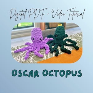Oscar Octopus Finger gestricktes Plüsch-Muster | DIY Anleitung (Digitaler Download)