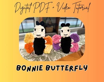 Bonnie Butterfly Finger Knitted Plush Pattern | DIY Tutorial (Digital Download)