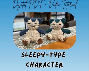 Fingerstrickmuster für eine Plüschfigur vom Typ „Schlafmütze“ | DIY-Anleitung (Digitaler Download)