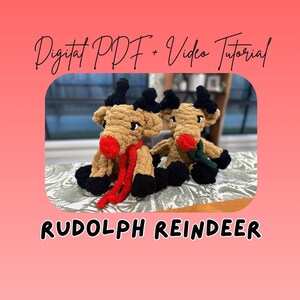 Rudolph Reindeer Finger Knitted Plush Pattern | DIY Tutorial (Digital Download)
