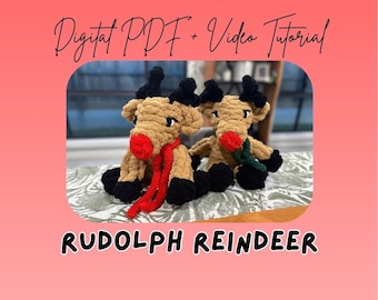 Rudolph Reindeer Finger Knitted Plush Pattern | DIY Tutorial (Digital Download)