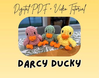 Darcy Ducky Finger Knitted Plush Pattern | DIY Tutorial (Digital Download)