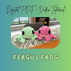 Fergus Frog Finger Knitted Plush Pattern | DIY Tutorial (Digital Download)