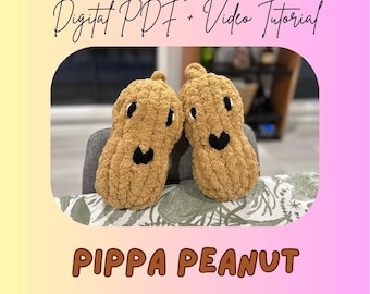 Pippa Peanut Finger gestricktes Plüsch-Muster | DIY Erdnuss-Anleitung (Digitaler Download)