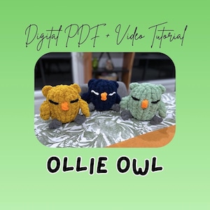 Ollie Owl Finger Knitted Plush Pattern | DIY Tutorial (Digital Download)