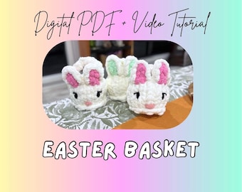 Modèle de peluche tricotée aux doigts pour panier de Pâques | Tutoriel DIY (Téléchargement numérique)
