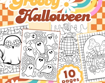 70’s Groovy Halloween PDF Coloring Pages