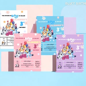 Convites de aniversário Bluey